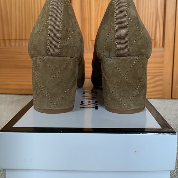 Brown suede block heel shoes - Picture 5 of 6
